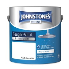 Johnstone s Bathroom Paint Brilliant White Mid Sheen Finish Stain Blocker Paint