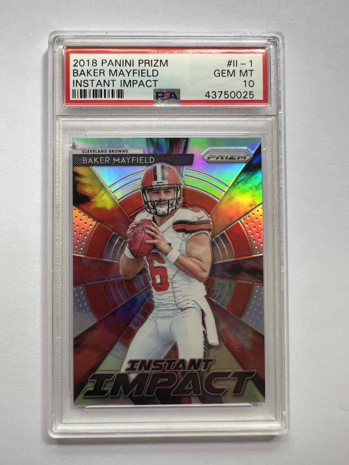 Panini 2018 Prizm Instant Impact Baker Mayfield #II-1 Rookie PSA 10 Browns