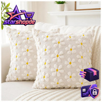 Kissenbezug 40X40 Cm 2Er Set Kordsamt Blumen Zierkissen Deko FüR Wohnzimmer