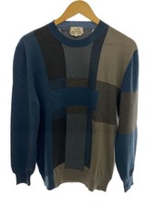 HERMES Knit Sweater Thin L Cashmere NVY Total Pattern Used