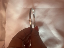 Silver Tone Metal Bangle Cuff Bracelet, Hook ...