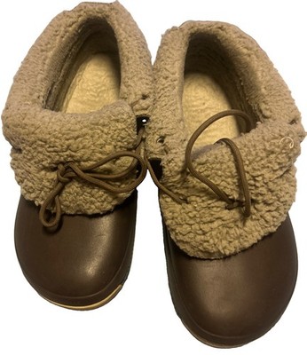 Crocs Blitzen Luxe Convertible Clog Mens 8 Women s 10 Brown Fur Lined 