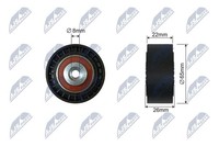Spannrolle Keilrippenriemen NTY RNK-ME-044 Kunststoff FüR Mercedes Klasse W168