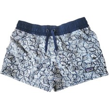 PATAGONIA Girls Large Batik Navy 3" COSTA RICA Swim BAGGIES shorts