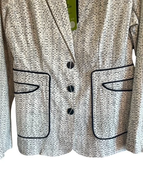 Cabi 10 黑色面霜 Carol Anderson 邀请码拼贴外套夹克 全新 — 第 3/4 张图片