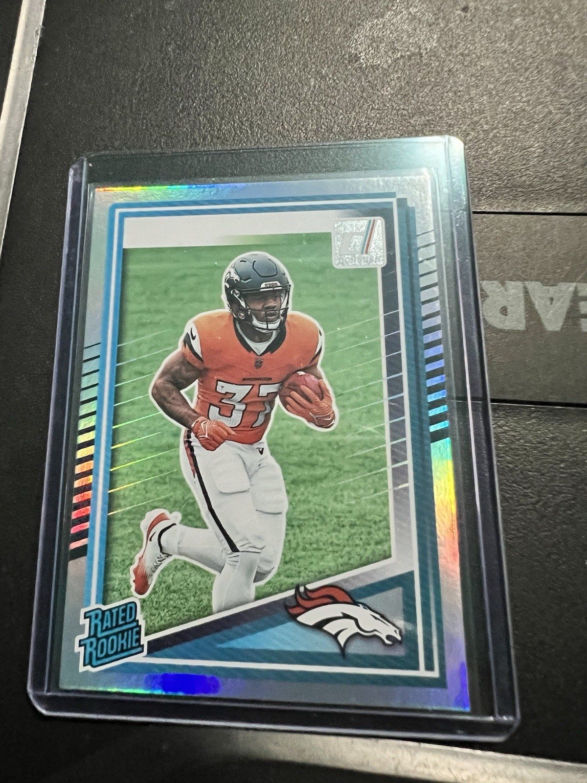 2025 Panini Donruss RATED ROOKIE NO NAME RJ Harvey #312 Broncos SSP RC