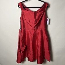 Alfred Sung Sample Dress Red Polyester Sleeveless Fit N Flare Red Sz Lg?/XL? NWT