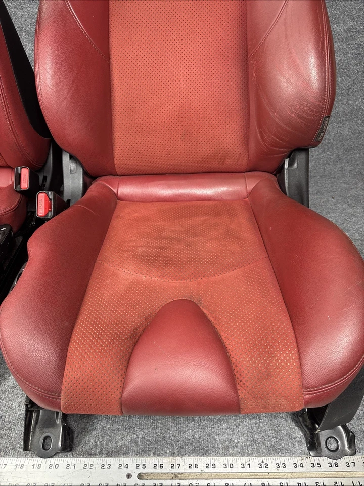 🔶11-15 Infiniti G37 Q60 IPL cupé asientos delanteros rojo OEM Foto 4 de 4