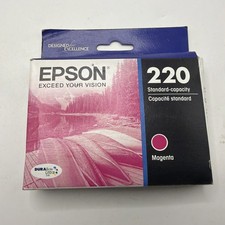 Genuine Epson 220 Magenta Ink Cartridge New  Sealed EXP 04/2021