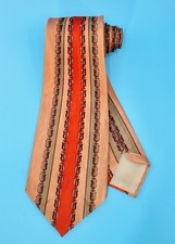 VTG Men's 1940s Orange  Green Necktie 40s Tie