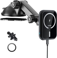 For Car Mount Charger 15W Fast Charging Magnetic Wireless Phone Holder Fits