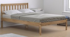 Pine,Waxed Wood Bed Frame.Wooden Low Footend Bedstead 3ft Single,4ft,4ft6 Double