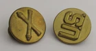 WW2 US Military Army Enlisted Infantry Collar Brass Insignia Pins Disc Rifles