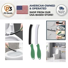 Eco-Friendly Green Toilet Brush Set - 2 Pcs with Hanging Holes for Easy Storage