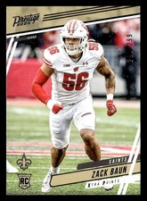 Zack Baun 2020 Panini Prestige Xtra Points Rookie Card #299 New Orleans Saints. rookie card picture