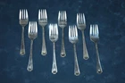 GORHAM STERLING FAIRFAX PATTERN SALAD FORKS 6" SET OF EIGHT /NO MONOGRAM