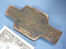 Rockola Coin Operated Penny Scale Loboy Brass Name Tag 1930's Weighing Machine