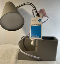 Room Essentials Organizer Task  Desk Table LED Lamp, USB Port, Xtra Outlet New