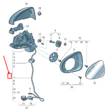 New AUDI RS3 Front Right Side Wing Mirror LHD 8V1857410T9B9