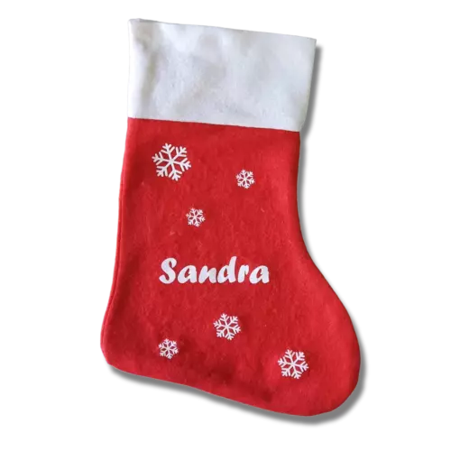Großer Nikolaus Stiefel * XL Socke * Eiskristalle*mit Wunschname personalisiert