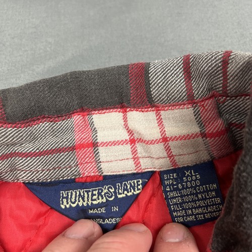 Vintage Hunter’s Lane Quilt Lined Flannel Shacket XL Red Grey Outdoors Grunge - Picture 3 of 7