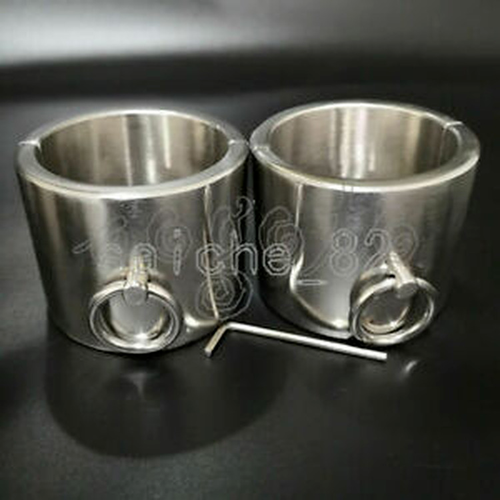 Stainless Steel Handcuffs Collar Ankle Shackles Pillory Screw Restraint New - Picture 8 of 17