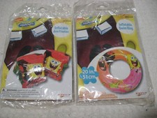 2010 RAND Spongebob Squarepants Swim Ring  Arm Floaties Inflatable Pool Gear