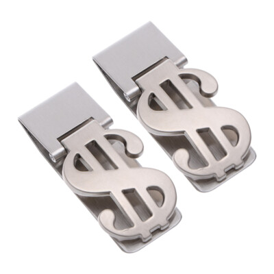 2 Pcs Stainless Money Clip Check Clip Metal Money Clip Wallet Money Clip