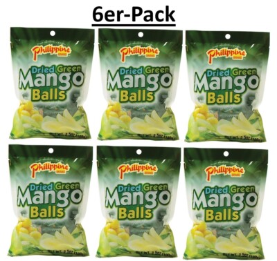 6er-Pack Philippine Brand Getrocknete Grüne Mango Kügelchen Mango Balls 100g