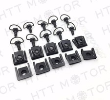 Sujetadores de liberación rápida negros Dzus 15 mm pernos de carenado pernos cuarto de vuelta + clips
