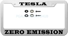 License Plate Frame Stainless Steel Vinyl Letters Chrome For Tesla Zero Emission License Plate Frame Stainless Steel Vinyl Letters Chrome For Tesla Zero Emission