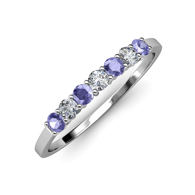 TriJewels Tanzanite Diamond Stone Wedding Band ctw in 14K Gold  JP:33414