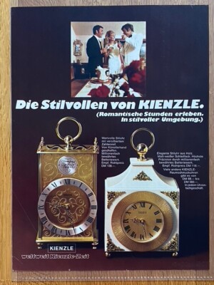 Die stilvollen von Kienzle Original 1970 Vintage Advert Werbung Uhren Reklame