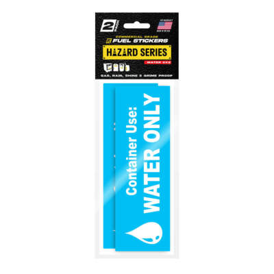 Water Only Stickers | 6x2 Warning Labels | 2 Pack