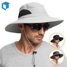 Unisex Bonnie Bucket Hat Wide Brim Breathable Sun Mesh Cap UV Protection Outdoor