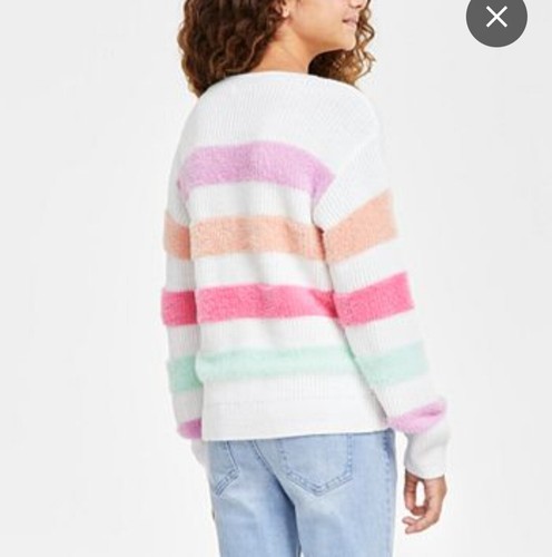 NWT Epic Threads Sweater Large Big Girl's Textured Pastas Stripes Pullover - Picture 2 of 16