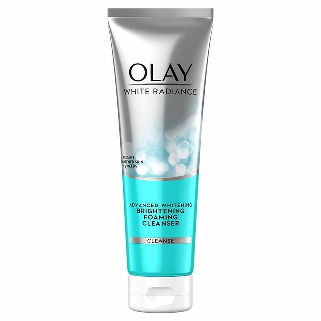 olay natural white foaming face wash