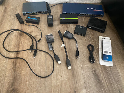 Lot of Netgear switch, TP-link switch, TrendNet switch,HDMI extender, splitter..