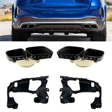 For W167 GLE53 AMG 2020-2022 Quad Out Rear Bumper Exhaust Pipe Black