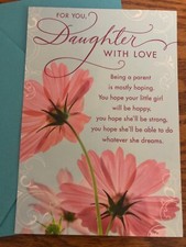 Birthday Daughter With TRACKING With Love 5 x7" Hallmark Greeting Card