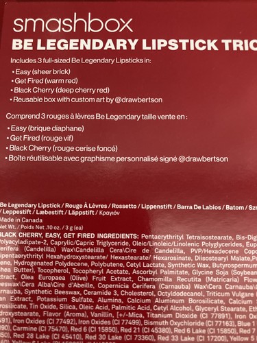 Smashbox Trio Set Be Legendary Lipstick -SHEER BRICK-WARM RED-DEEP CHERRY RED - Picture 7 of 7