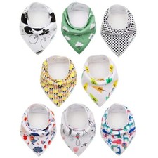 Baby Bandana drool teething Bibs 8-pack Cotton Absorbent Soft Boy Girl