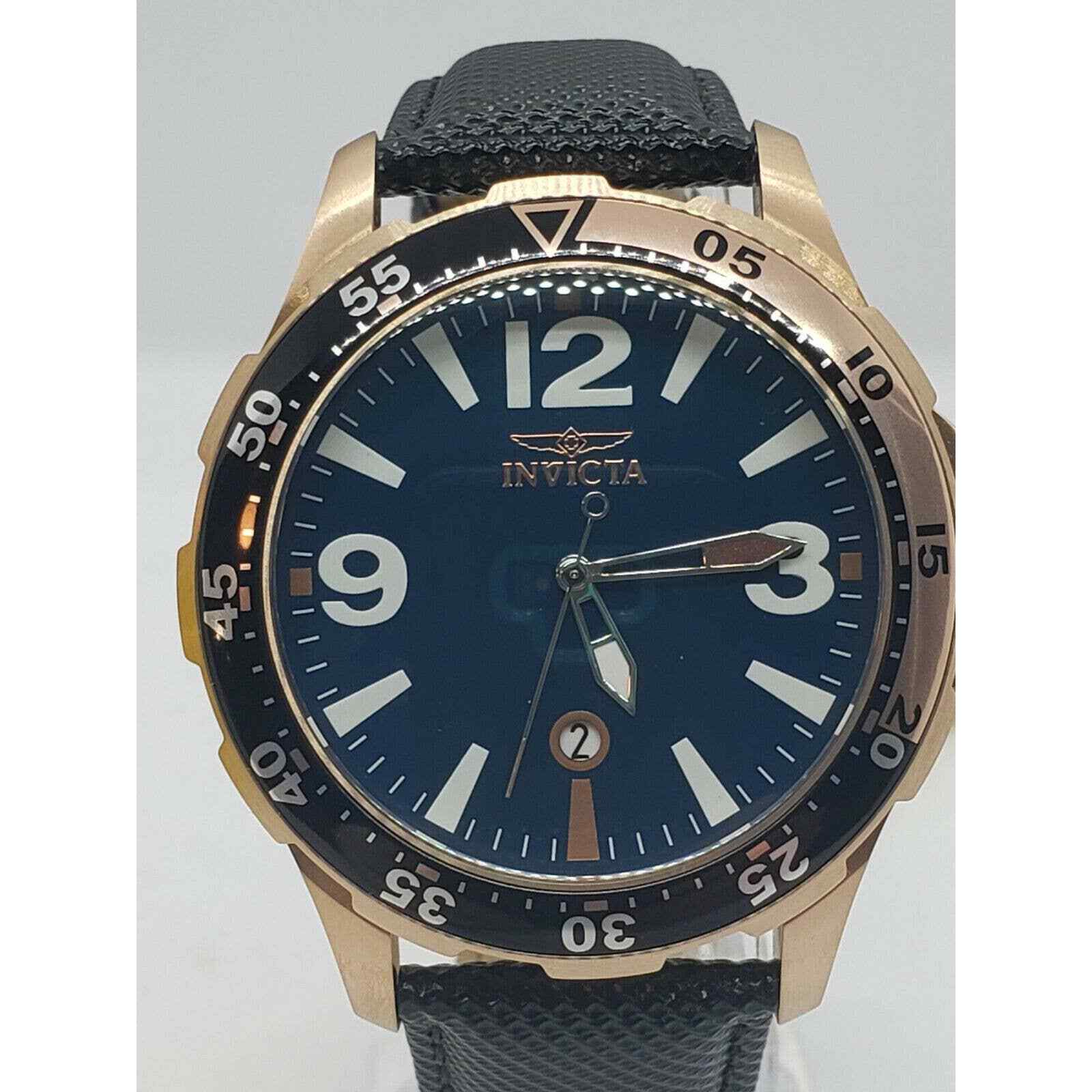 Invicta Specialty Men 45mm Stainless Steel Rose Gold Blue Dial  