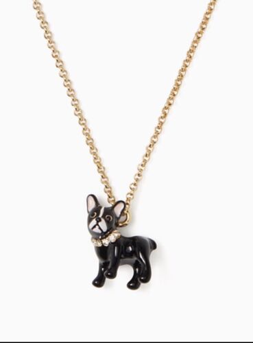 KATE SPADE Ma Chérie Antoine Bulldog Francés Mini Collar Colgante con Bolsa para el Polvo KS - Imagen 2 de 10