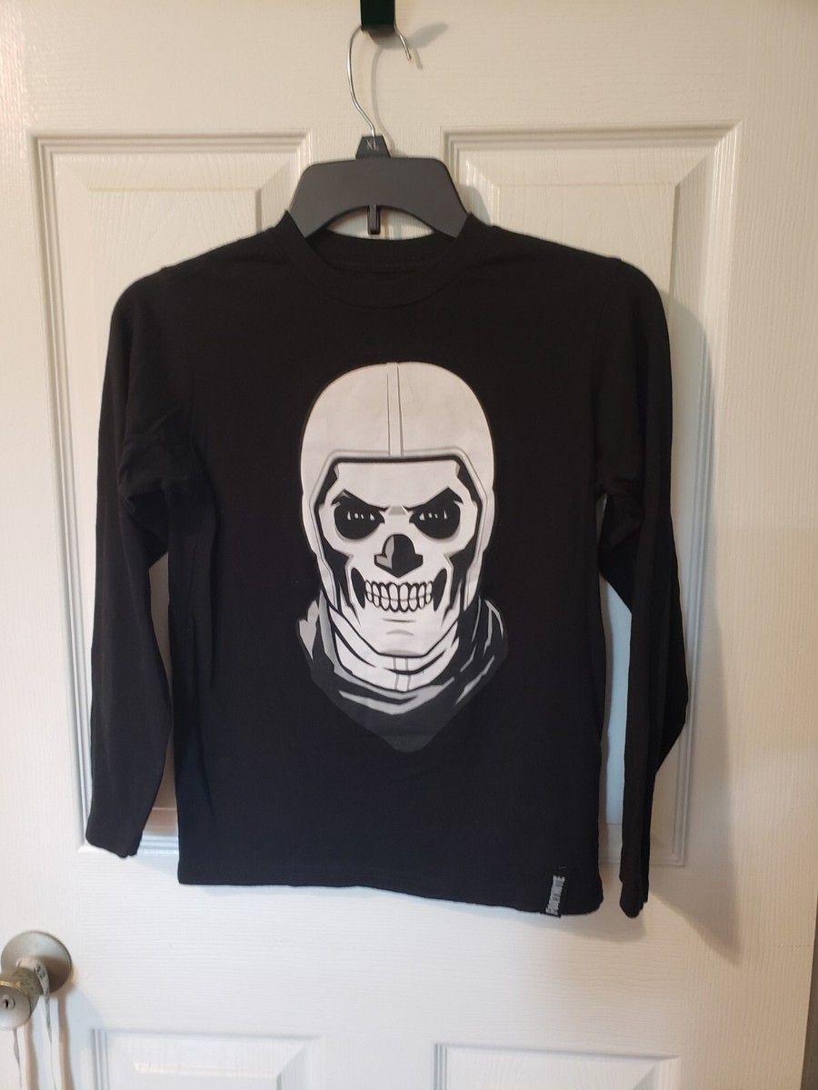 Fortnite T- Shirt Boys Sz Med Skull Trooper Long Sleeve | eBay