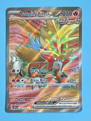 Pokemon Temporal Forces Gouging Fire EX Ultra Rare Full Art 188 #188/162 NM