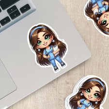 Cute Nurse Sticker Weatherproof Vinyl for Water Bottles, Laptops More