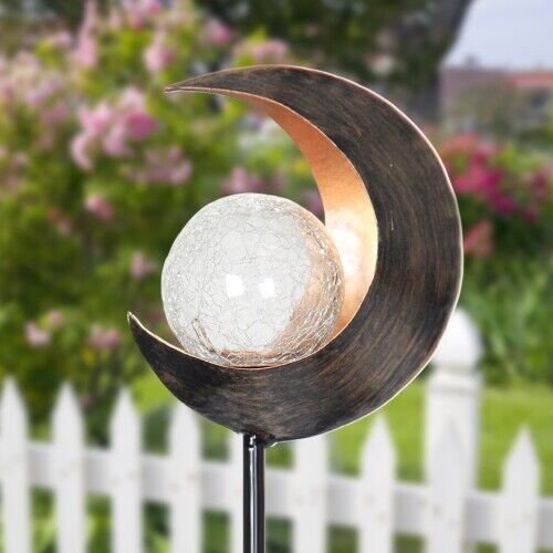 Solar Lunar Torch Moon Garden Stake, 5 by 37 Inches