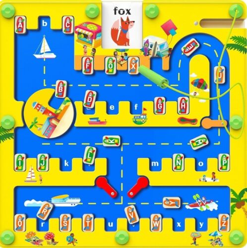 Magnetic Alphabet Maze Board Montessori Sensory Toy Preschool 3+ Yrs Boys Girls