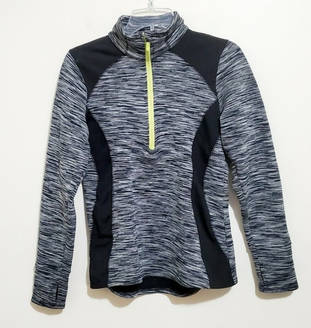 Avalanche Womens S Long Sleeve 1/4 Zip Pullover Solid Gray Jacket Thumb